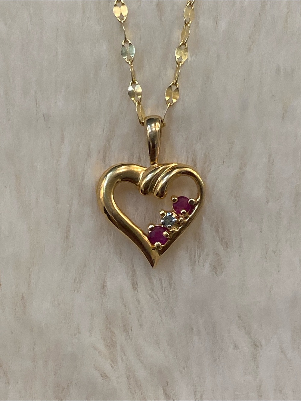 Diamond Ruby Heart Pendant